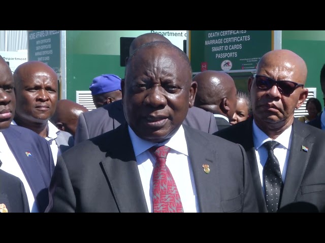 President  Ramaphosa tours the Mokopane Home Affairs new office and 100 Mobile offices