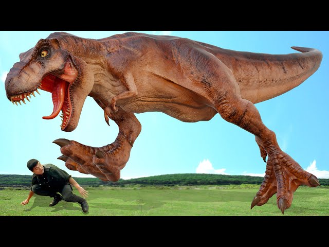 Best DINOSAUR FIGHT In All Parts | T-rex Chase | Jurassic World T-Rex Dinosaur Fan Movie | Ms.Sandy