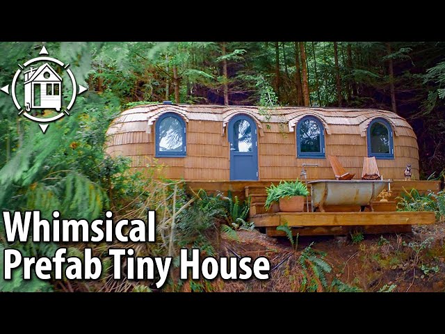 Prefab Tiny Home is her fairytale cottage - lakeside & sauna