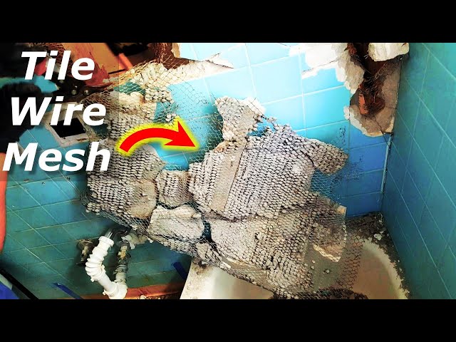 How to Remove Wire Lath/Mesh Tile Walls Bathroom Demolition