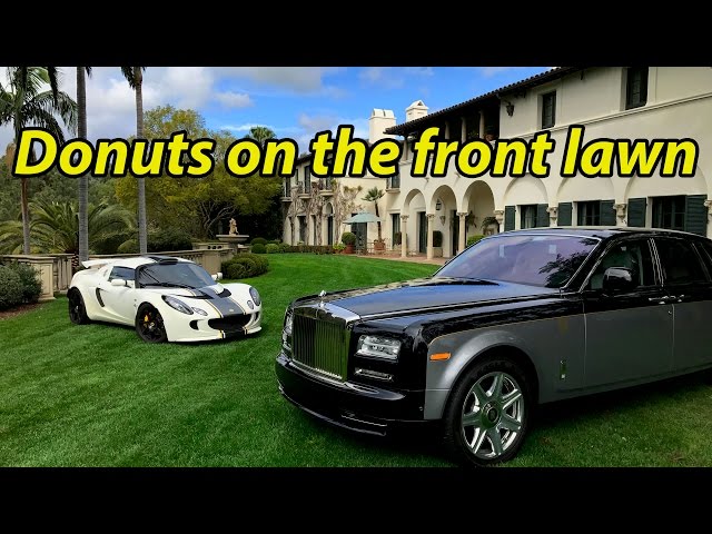 Doing donuts in $150k+ cars…on the front lawn