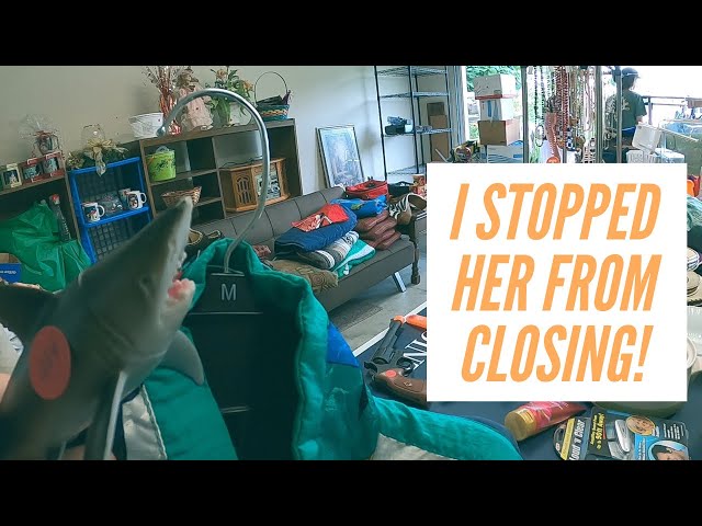 I STOPPED HER FROM CLOSING HER YARD SALE! | Garage Sale SHOP WITH ME to Sell on Ebay Poshmark & Etsy
