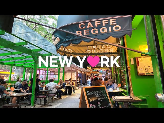 [4K]🇺🇸 NYC Saturday Night Walk🌛/ Greenwich Village. Caffe Reggio☕ & Caffe Dante🍹 July 10, 2021