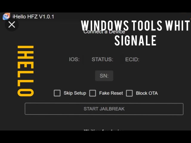NEW HFZ iHello iCloud Bypass Windows With Sim/Signal Working & Inbuilt Jailbreak iOS 16.7.7/15.8.2