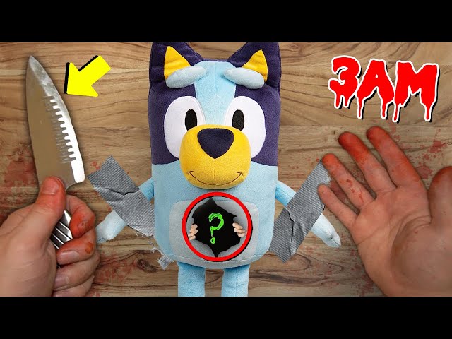 CUTTING OPEN HAUNTED BLUEY DOLL AT 3 AM!! (WHAT'S INSIDE!?)