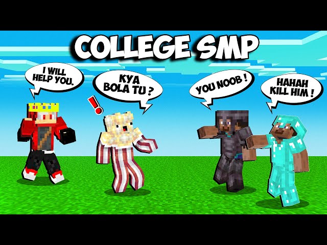 I Helped My Friend to Defeat Them Who Called Him NOOB on The Most TOXIC Minecraft COLLEGE SMP SERVER