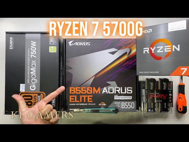 AMD Ryzen 7 5700G GIGABYTE B550M AORUS ELITE Gaming PC Build Benchmark