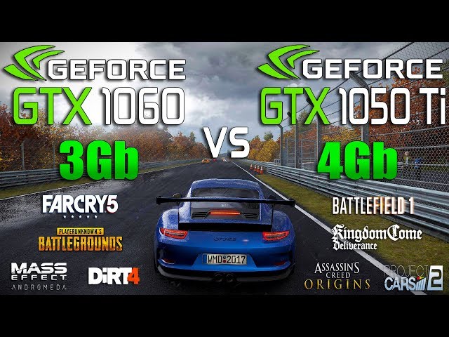 GTX 1050 Ti 4Gb vs GTX 1060 3Gb Test in 8 New Games