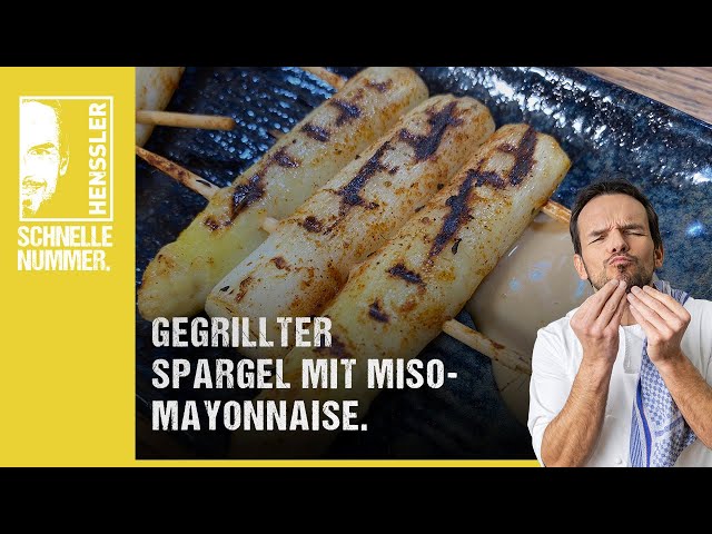Schnelles Gegrillter Spargel mit Miso-Mayonnaise Rezept von Steffen Henssler
