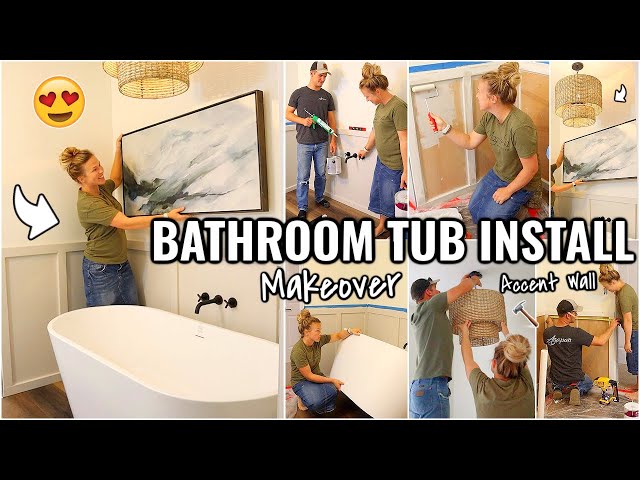 MAJOR BATHROOM PROGRESS!!😍 RENOVATION HOUSE PROJECTS & TUB INSTALL | BATHROOM MAKEOVER PART 6