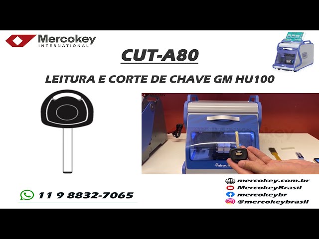 Máquina de corte CUT A80: Leitura e corte de chave GM HU100 (via celular)