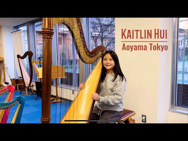 Checking Out Pedal Harps at Aoyama Tokyo - Playing My Neighbor Totoro by Joe Hisaishi