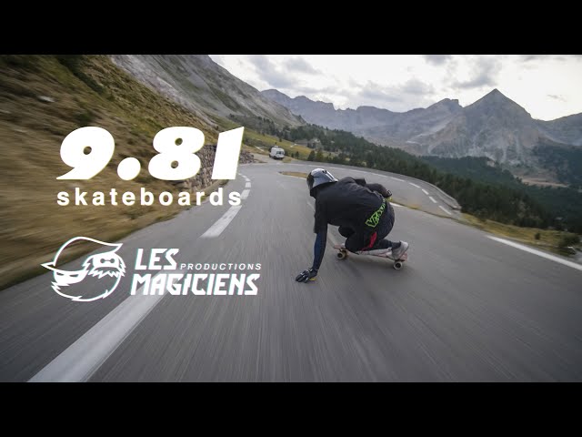 Alexandros racing down Izoard Pass - 9.81 Skateboards