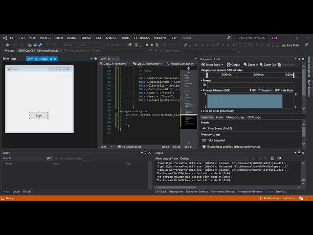 C++ WinForms in Visual Studio 2019 | Getting Started