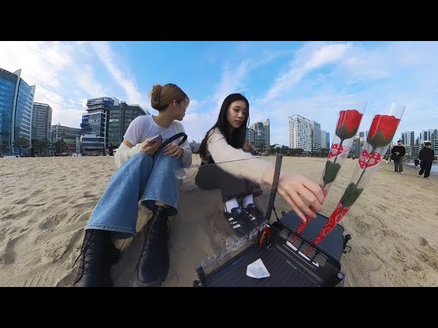 Giving a rose to a Korean girl (With RC Car)