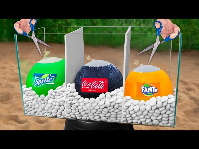 Coca-Cola and Mentos vs Fanta, Sprite in Ballons | Best Coca-Cola Experiments