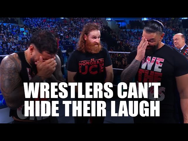 25 Minutes Of Wrestlers Hilariously Breaking Character