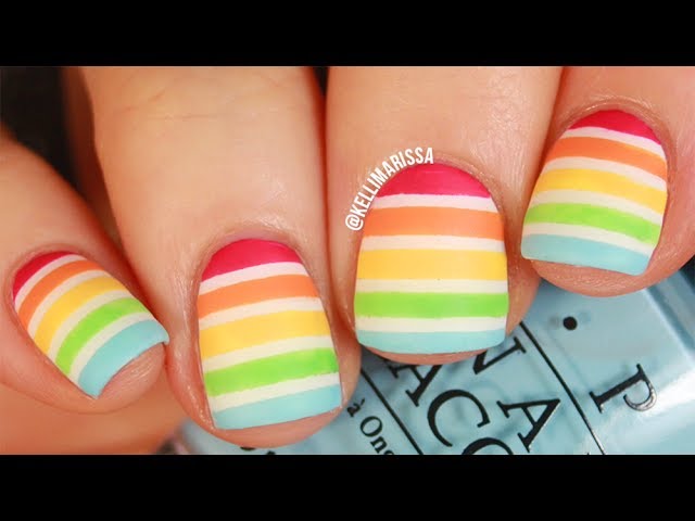 EASY Pride Rainbow Stripe Nail Art Tutorial || KELLI MARISSA