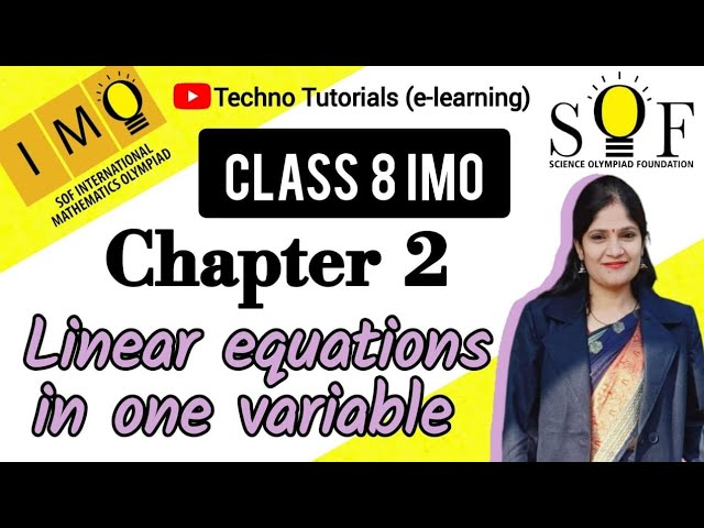 Class 8 IMO | Chapter 2 : Linear Equations in one Variable | Maths olympiad for class 8