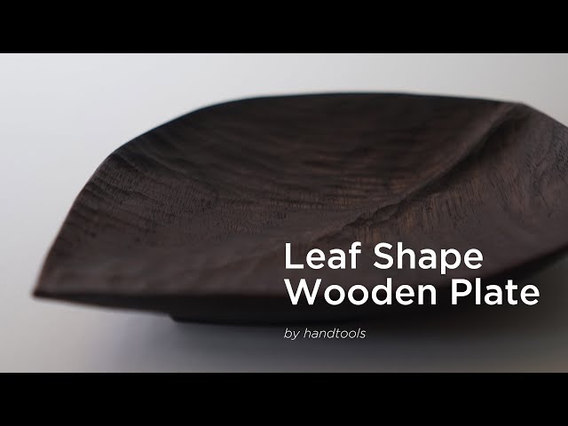 Leaf shape Wooden Plate Wood Carving / 나뭇잎 모양 접시 우드카빙
