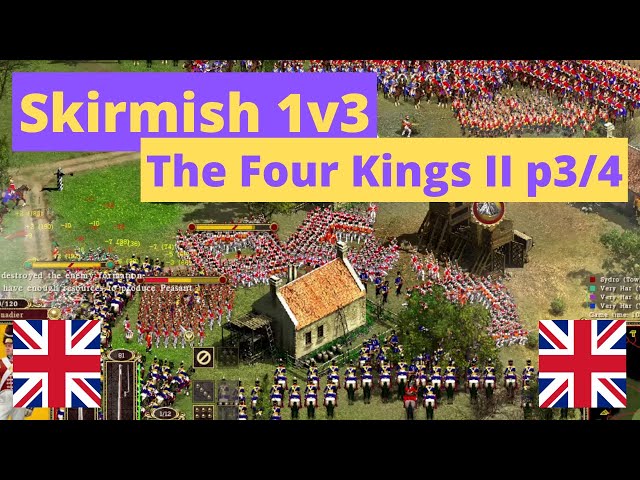 Cossacks 2 1v3 Skirmish: The Four Kings II | Britain Battle Royale | Very Hard | Part 3