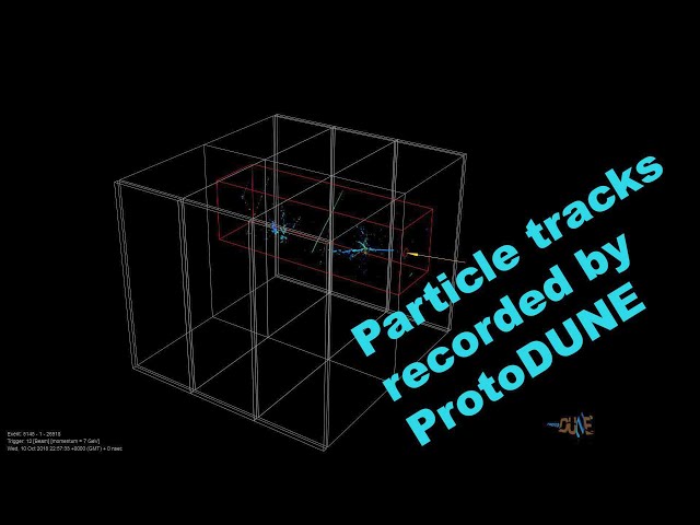 Particle tracks recorded by ProtoDUNE
