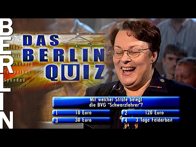 "Mit welcher Strafe belegt die BVG 'Schwarzfahrer'?" | Das Berlin Quiz (2002) | Folge 17/45