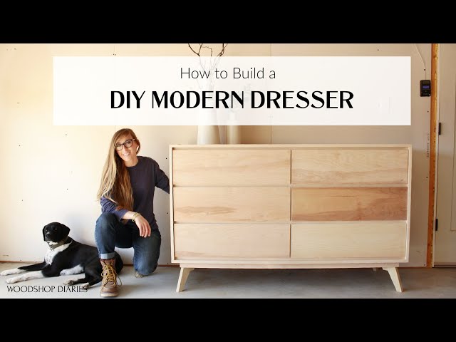 How to Build a Mid-Century Modern Dresser--FROM 2x4s and PLYWOOD!