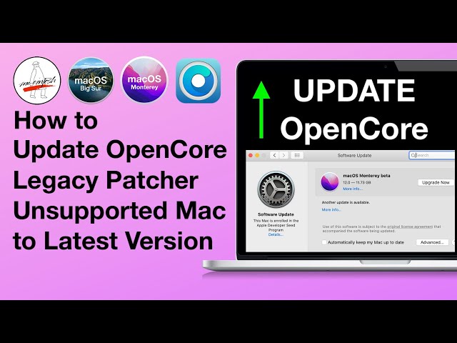 Update OpenCore Legacy Patcher Unsupported Mac to Latest Version w OTA Update + OCLP app + GPU Patch