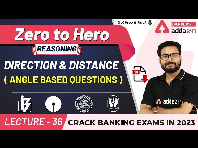 Direction and Distance Angle Based Questions (P-1) | Reasoning | Adda247 Banking Classes | Lec #34