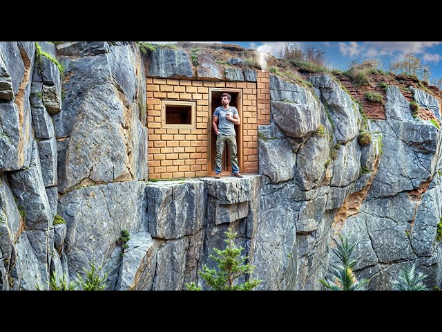 I Spend 90 Days To Build SECRET SURVIVAL SHELTER On Cliff - FULL VIDEO