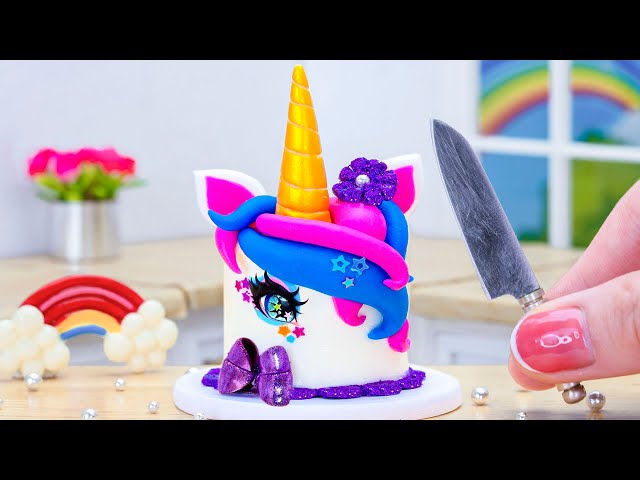 Wonderful Miniature Unicorn Cake Decorating 🦄 Awesome Tiny Colorful Cake And Dessert Recipe