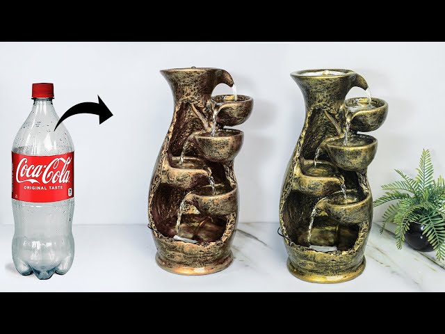 Plastic bottle awesome Waterfall making || Cement Waterfall || Stylish Waterfall Idea