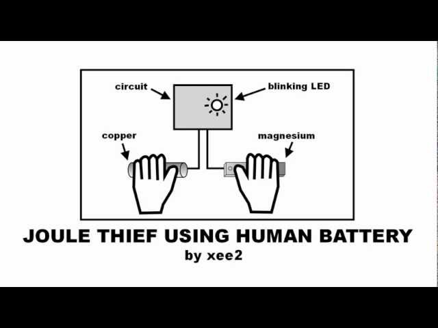 Joule thief powered by human body