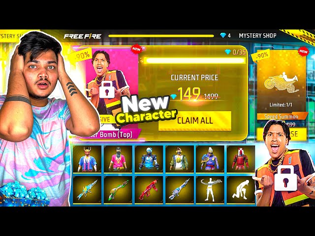 Free Fire I Got New Character From Mystery Shop 98% OFF😍🎁 POOR TO RICH -Garena Free Fire
