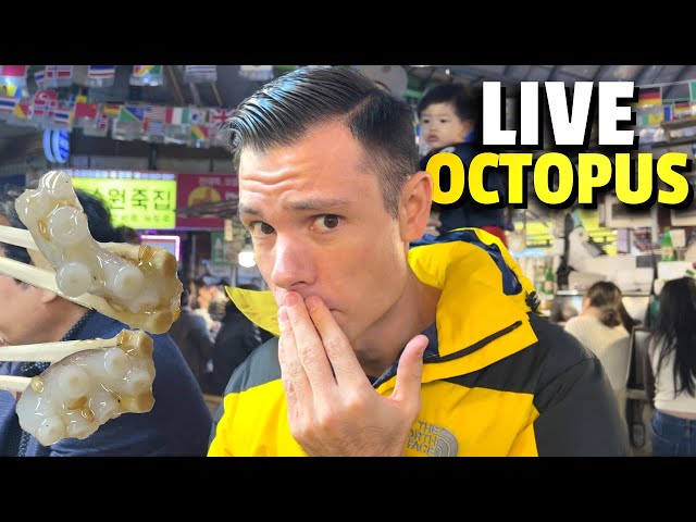First Time Eating LIVE OCTOPUS In South Korea 🇰🇷
