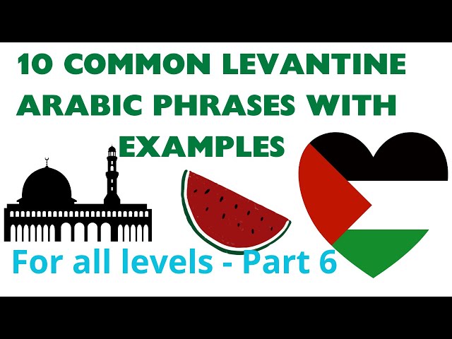 Learn 10 Common Levantine Arabic Phrases with examples  | PART SIX