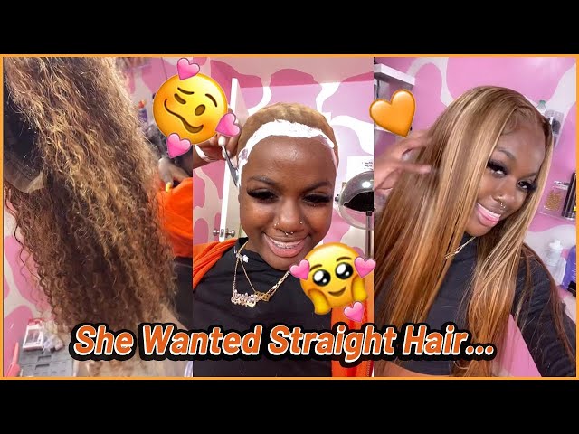 Style Your Lace Wig From Curly To Straight?😈 Lace Wig Tutorial #Elfinhair, She Did It!
