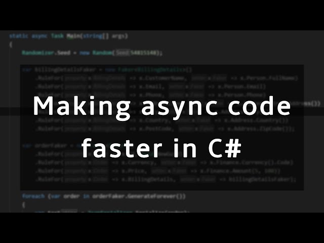 Making async code run faster in C#