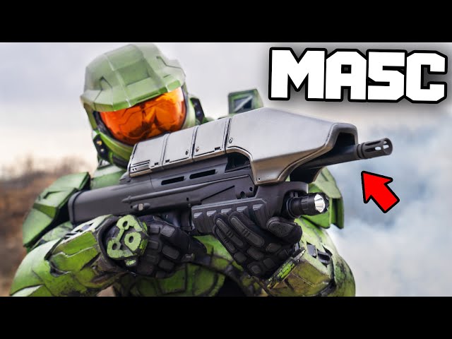 Master Chief Shoots a REAL Halo ASSAULT RIFLE (Full Auto)