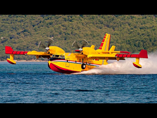 Canadair CL-415 LOW PASS / Scooping and Water Drop