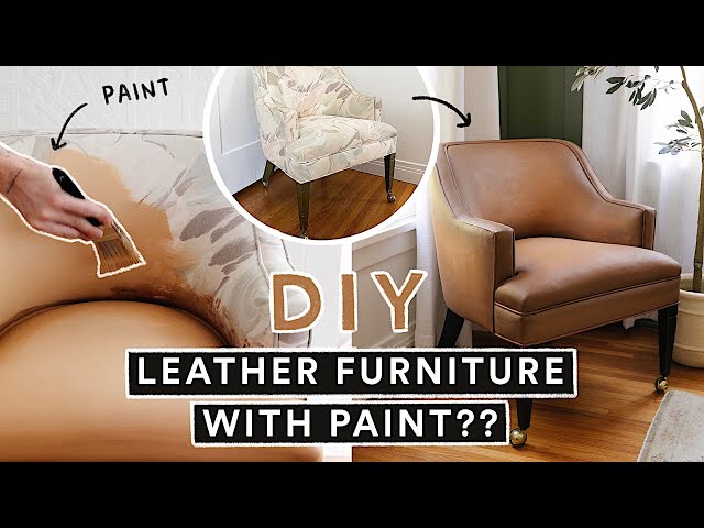 Painting Thrifted Furniture To Look Like Leather?! *It Actually Works!*