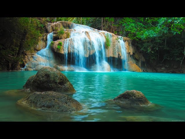 Entspannungsmusik - Natur Tiefenentspannung, Stressabbau - 4K Wasserfall