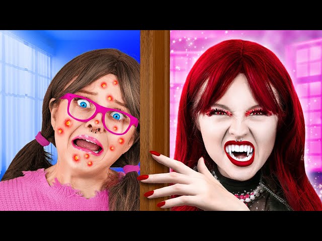 How To Become a Popular Vampire! Vampire Hacks and Gadgets! From Nerd To Wednesday Makeover