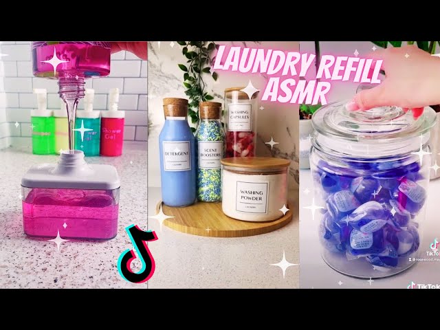 Satisfying laundry and bathroom restock 🧼🧽 ASMR✨TikTok compilation #3 #asmr #laundryrefill #restock