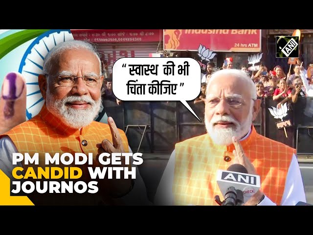 “Pani bhut pina chahiye…” PM Modi gets candid with mediapersons after casting vote in Ahmedabad
