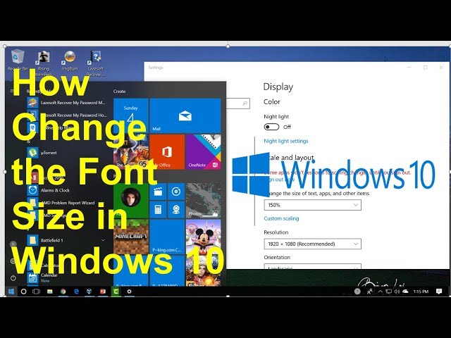 How Change The Font Size in Windows 10