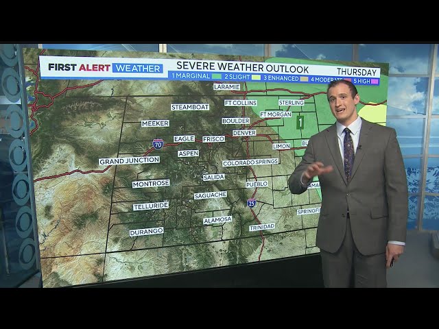 Severe thunderstorm potential returns Thursday across portions of eastern Colorado