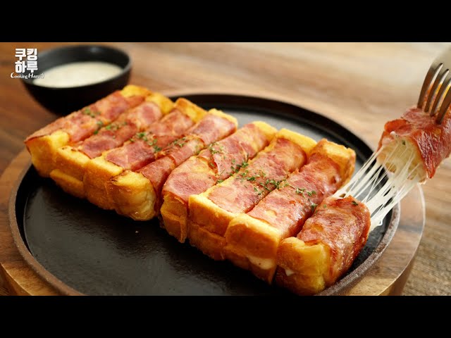 Easy, Quick and Very Delicious Breakfast!! Bacon Roll Toast! All-Purpose Yogurt Sauce!