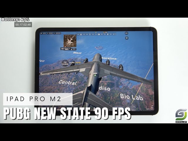 iPad Pro M2 test game PUBG New State Max Setting Ultra 90 FPS